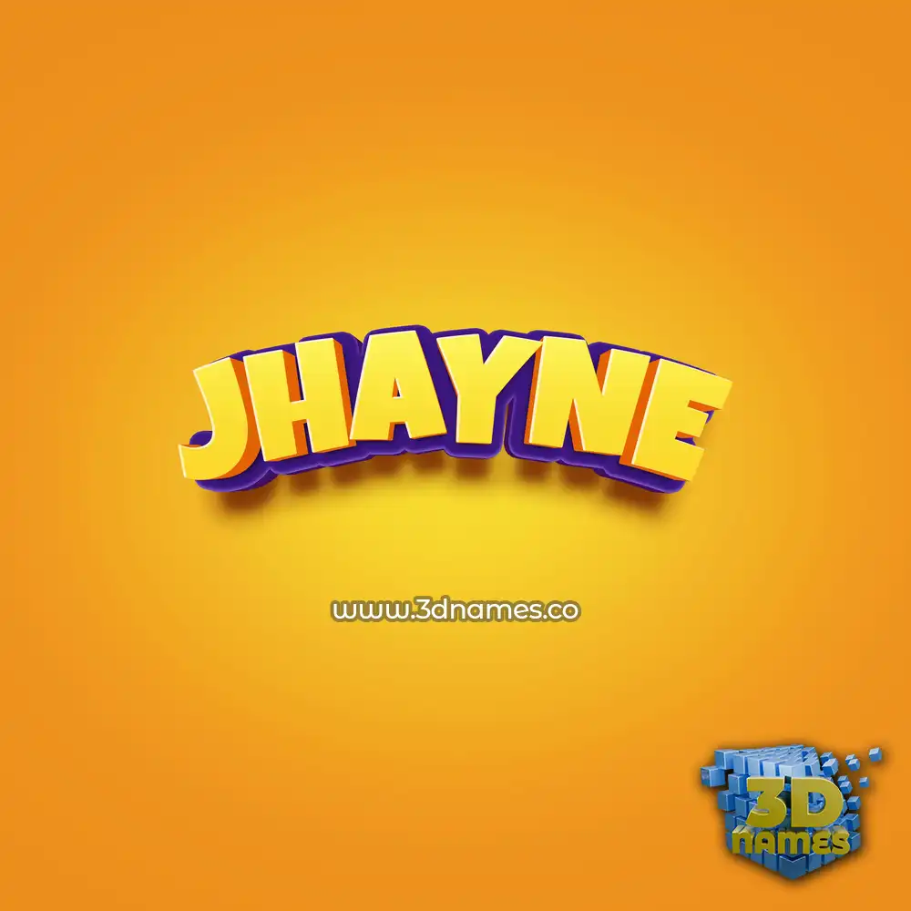 jhayne in Orange Toon style - 3D name wallpaper