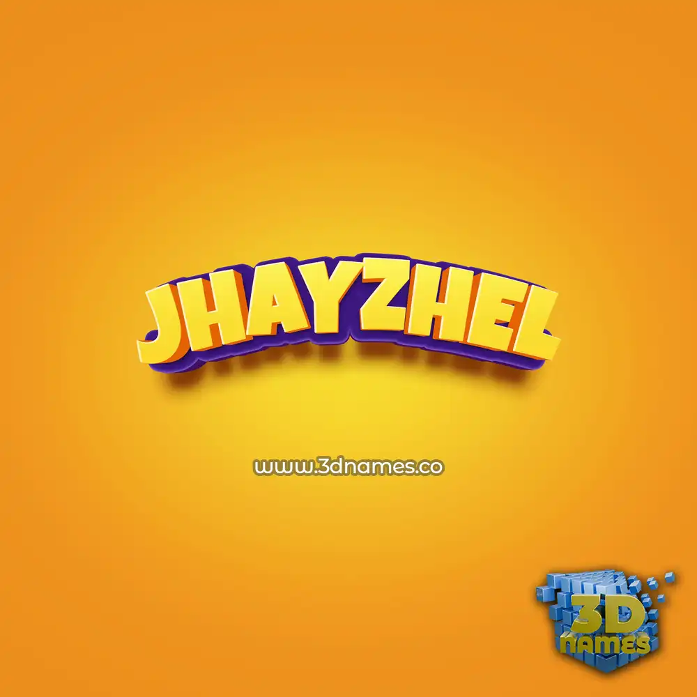 jhayzhel in Orange Toon style - 3D name wallpaper