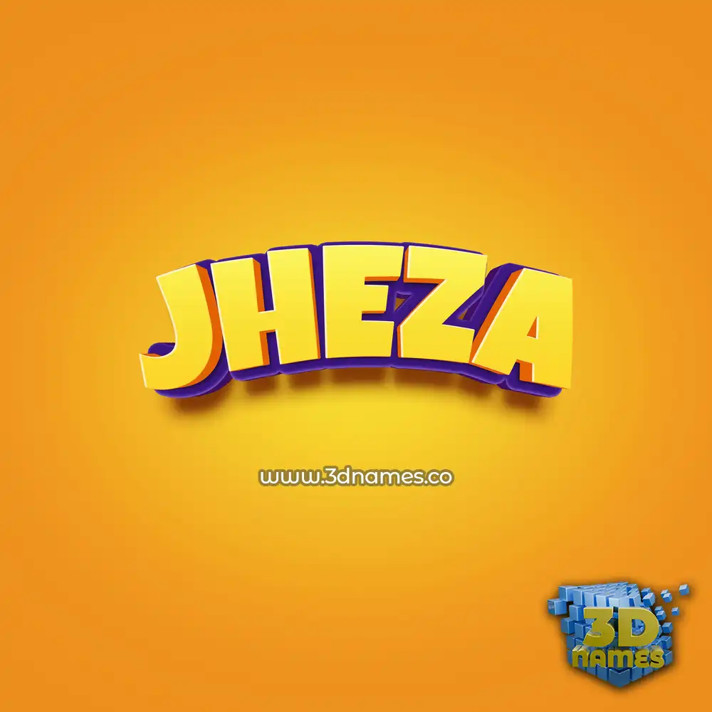 jheza in Orange Toon style - 3D name wallpaper