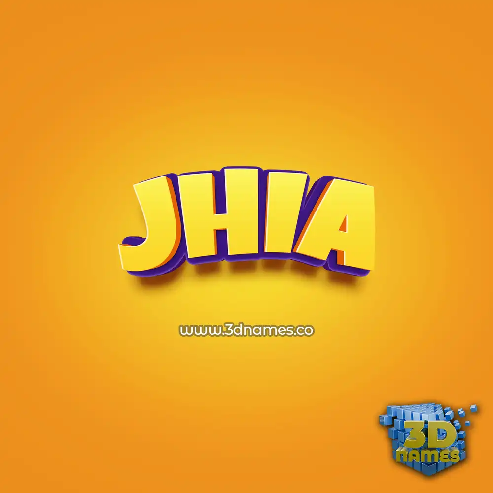 jhia in Orange Toon style - 3D name wallpaper