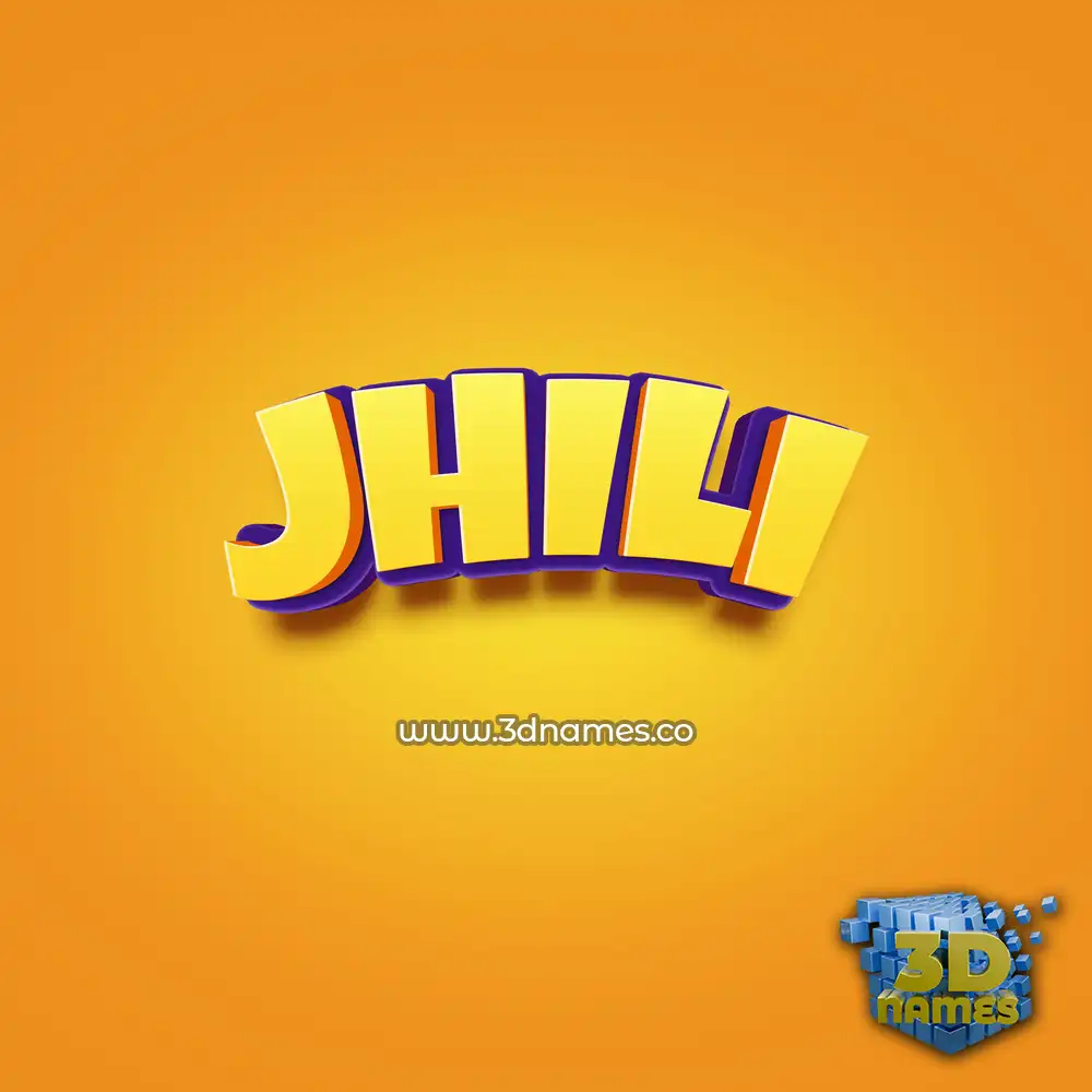 jhili in Orange Toon style - 3D name wallpaper