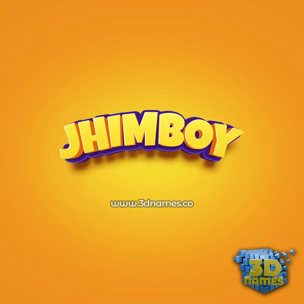 jhimboy in Orange Toon style - 3D name wallpaper