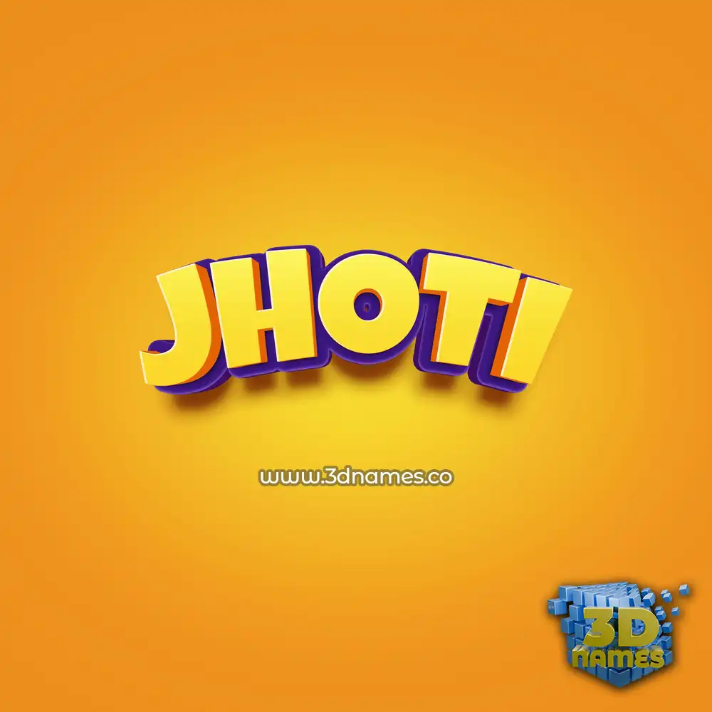 jhoti in Orange Toon style - 3D name wallpaper