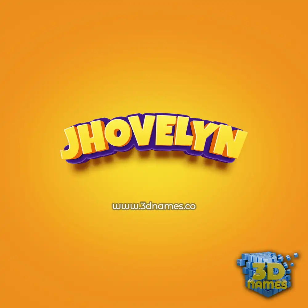 jhovelyn in Orange Toon style - 3D name wallpaper