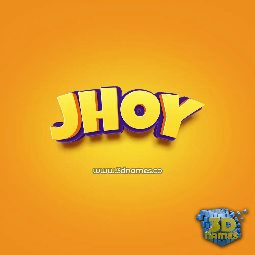 jhoy in Orange Toon style - 3D name wallpaper