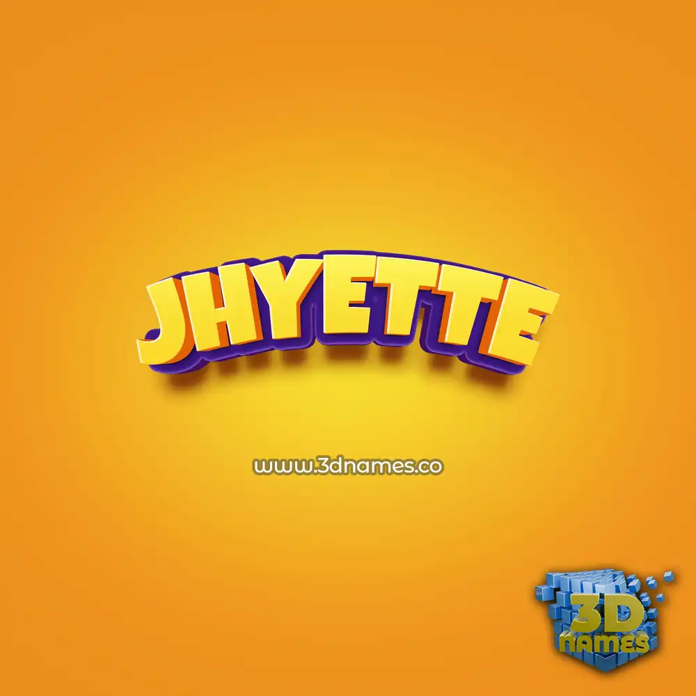 jhyette in Orange Toon style - 3D name wallpaper