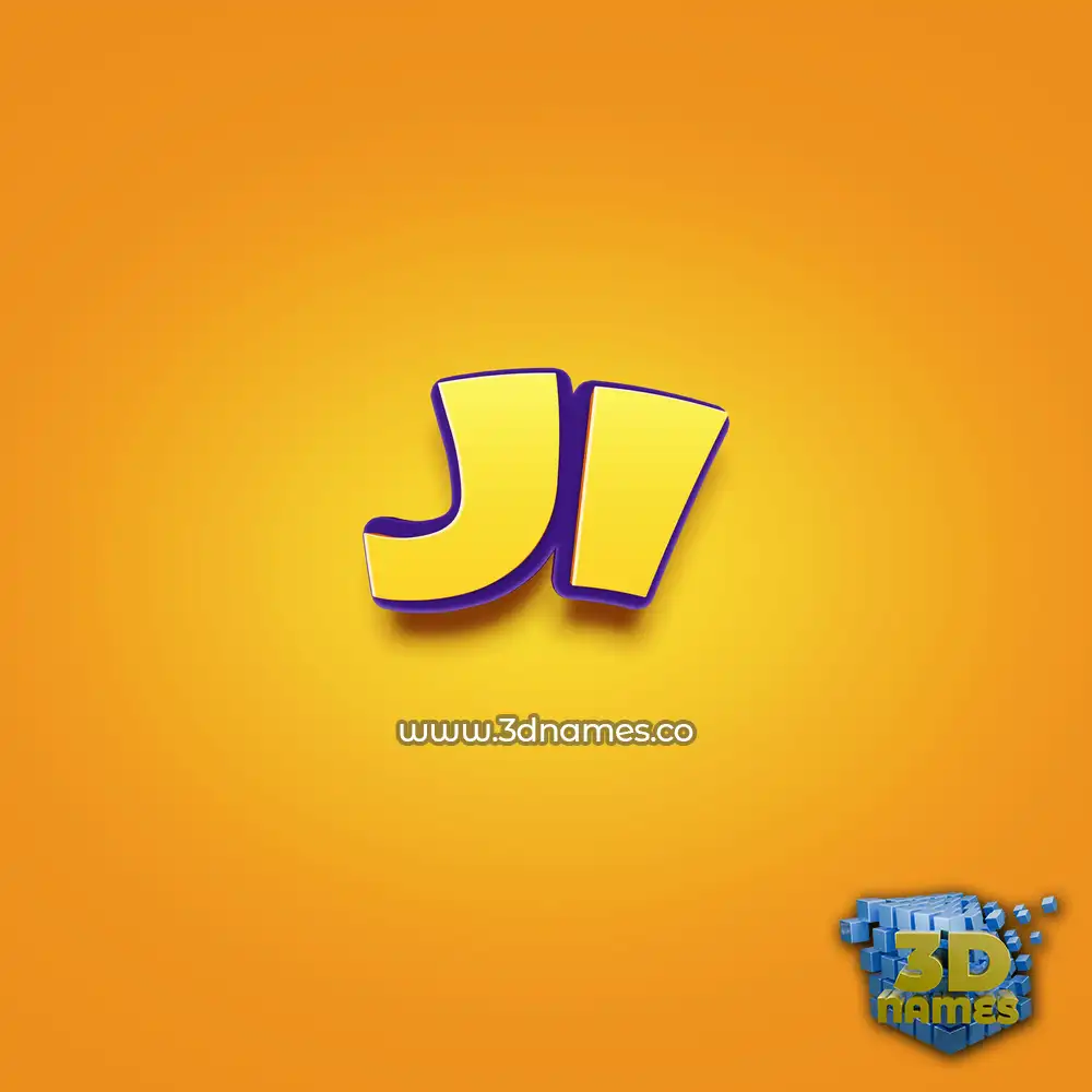 ji in Orange Toon style - 3D name wallpaper