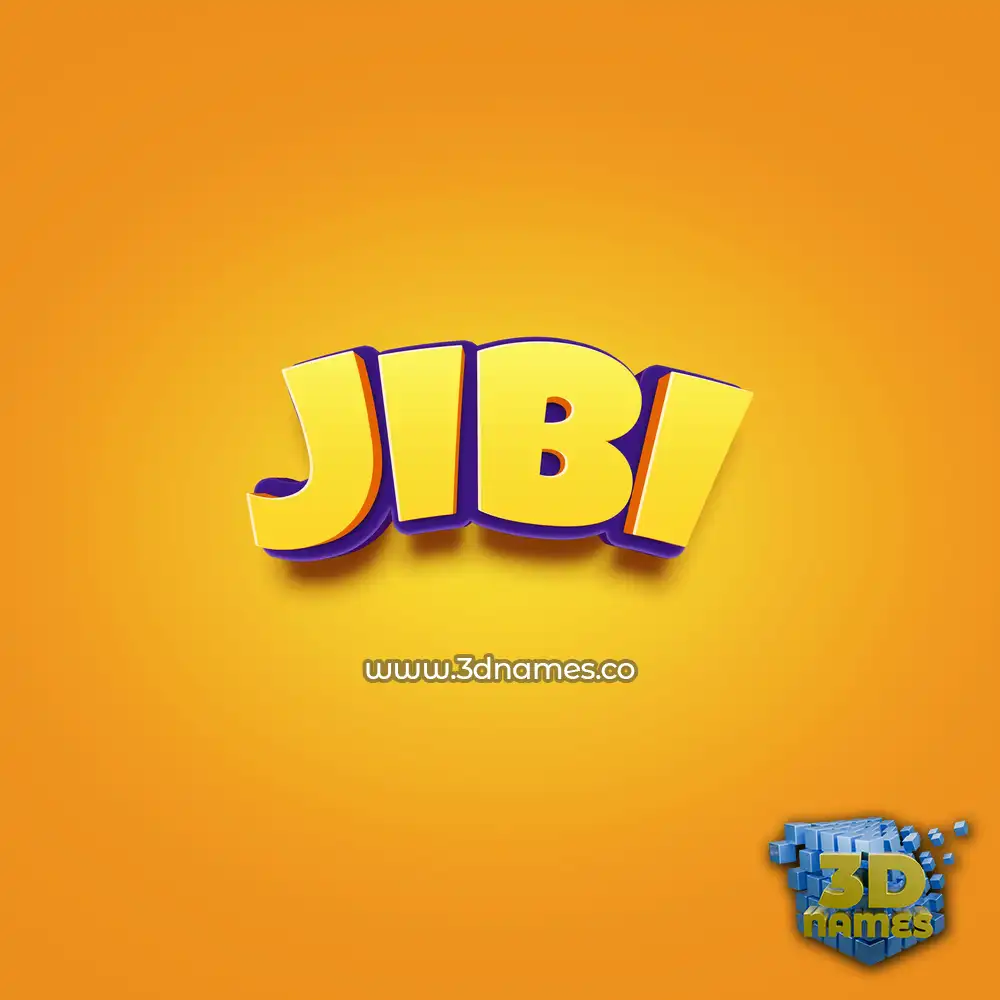 jibi in Orange Toon style - 3D name wallpaper