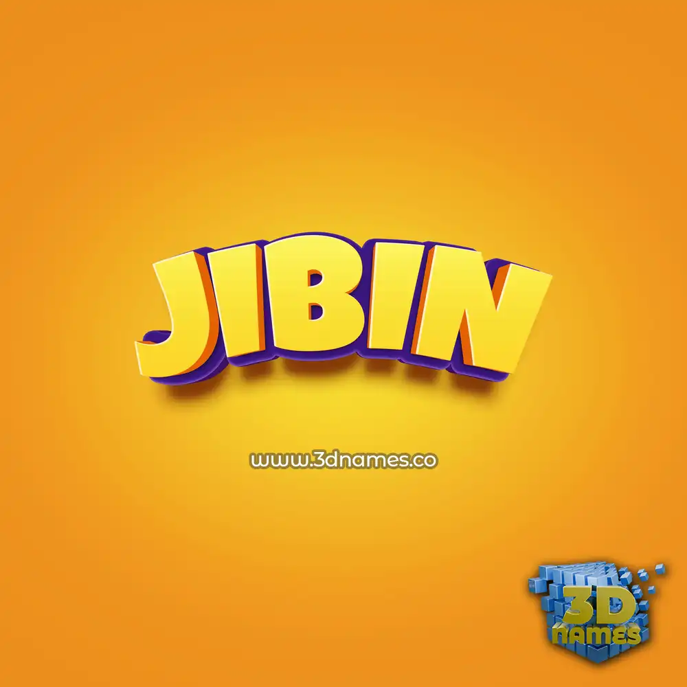 jibin in Orange Toon style - 3D name wallpaper