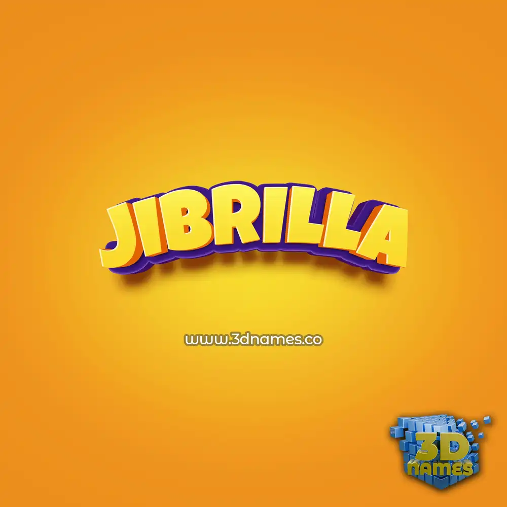 jibrilla in Orange Toon style - 3D name wallpaper