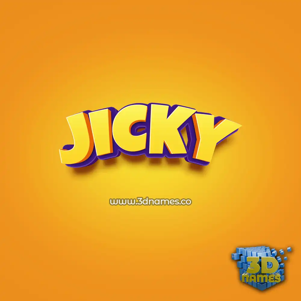jicky in Orange Toon style - 3D name wallpaper