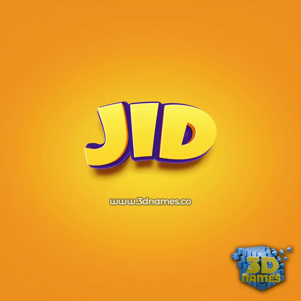 jid in Orange Toon style - 3D name wallpaper