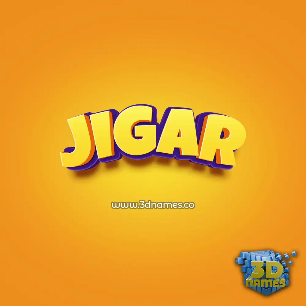 jigar in Orange Toon style - 3D name wallpaper