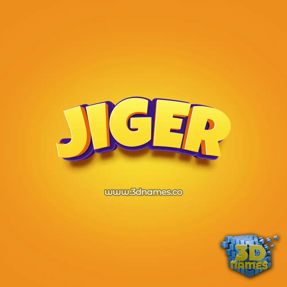 jiger in Orange Toon style - 3D name wallpaper