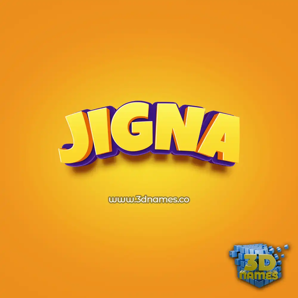jigna in Orange Toon style - 3D name wallpaper