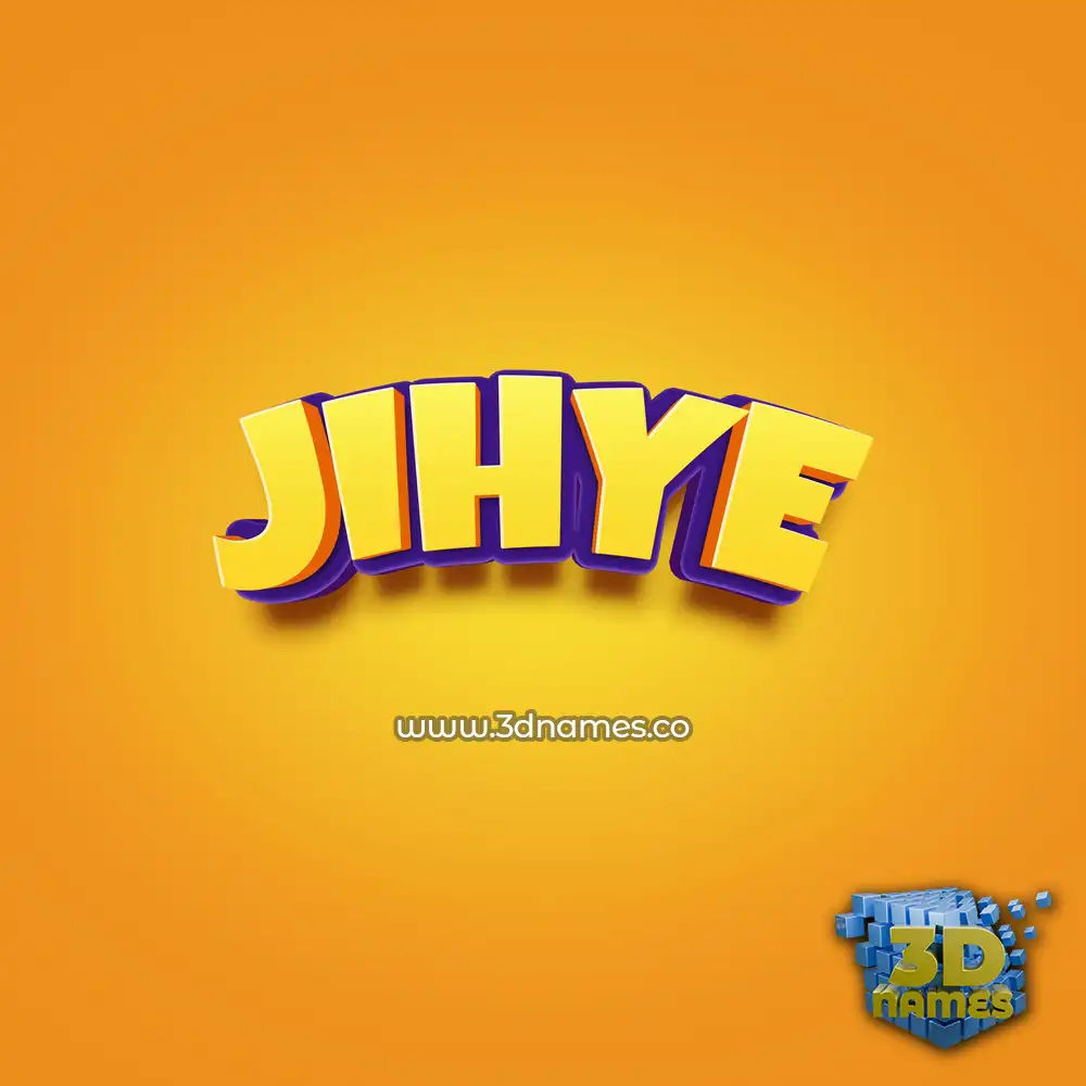 jihye in Orange Toon style - 3D name wallpaper