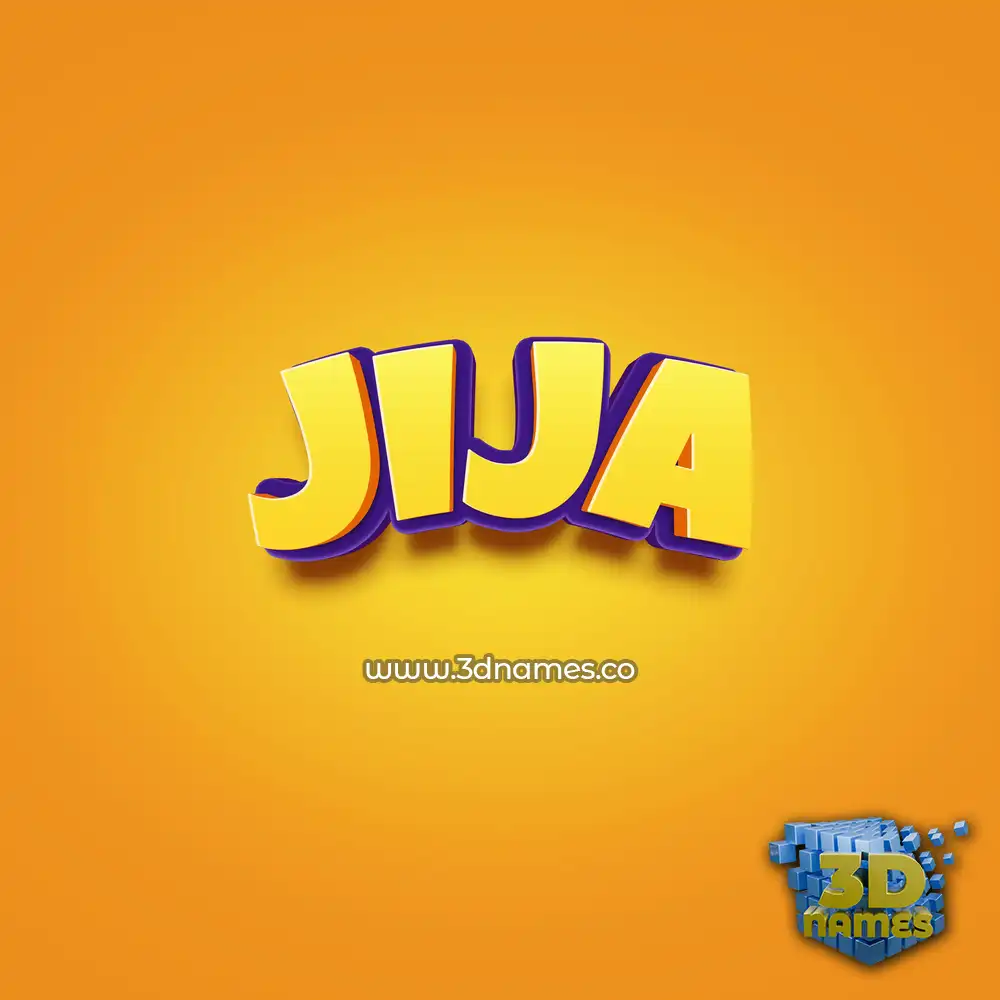 jija in Orange Toon style - 3D name wallpaper