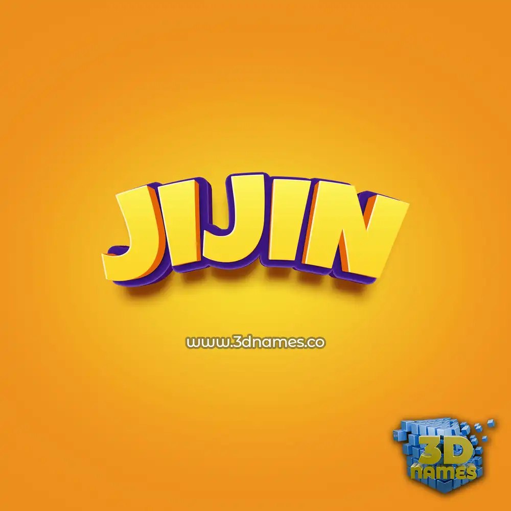 jijin in Orange Toon style - 3D name wallpaper