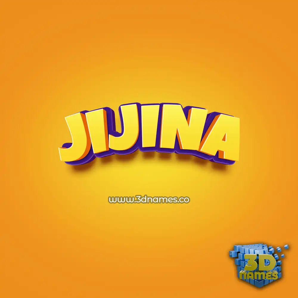 jijina in Orange Toon style - 3D name wallpaper