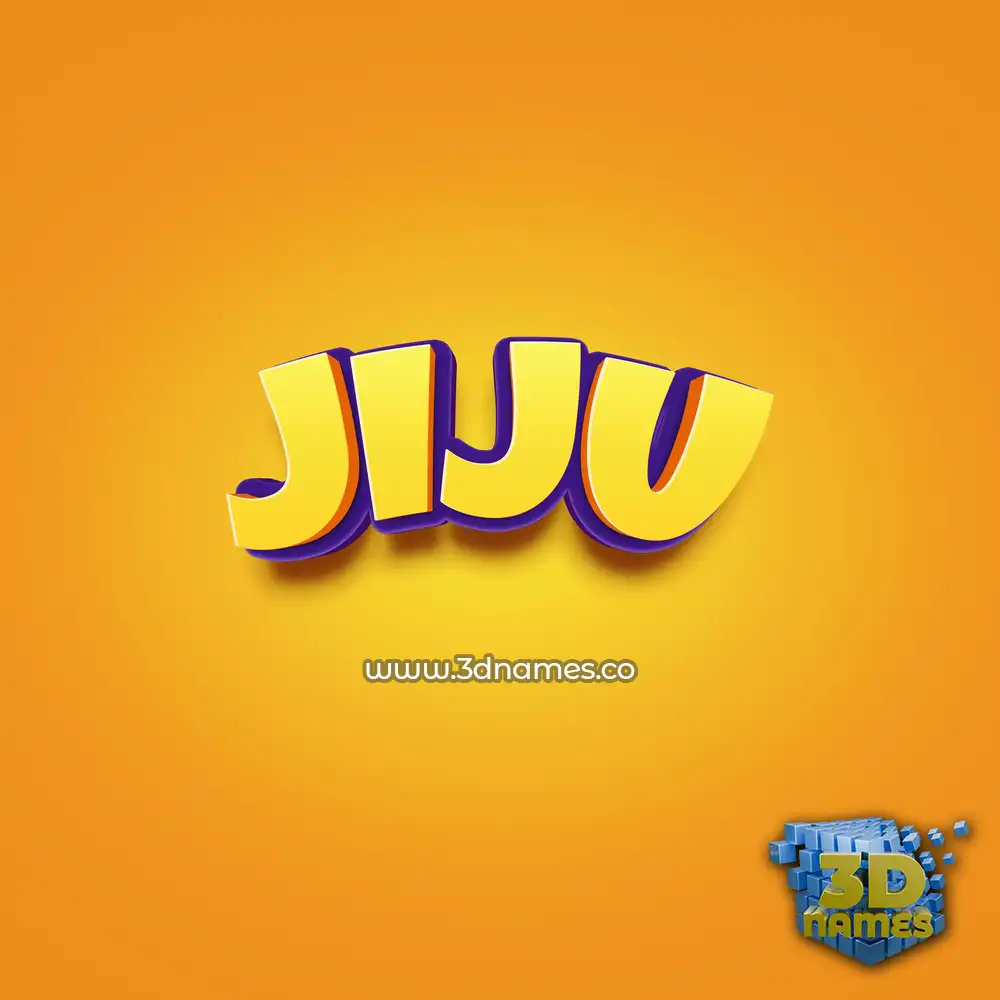 jiju in Orange Toon style - 3D name wallpaper