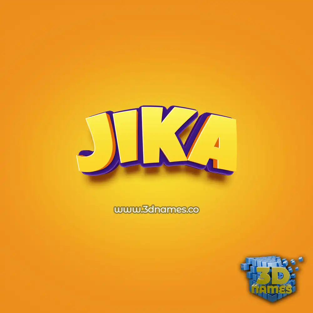 jika in Orange Toon style - 3D name wallpaper
