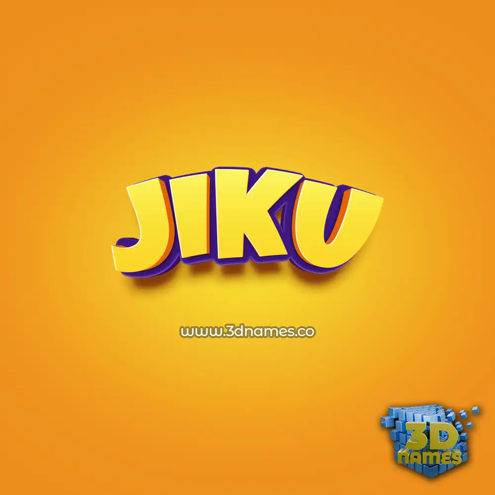 jiku in Orange Toon style - 3D name wallpaper
