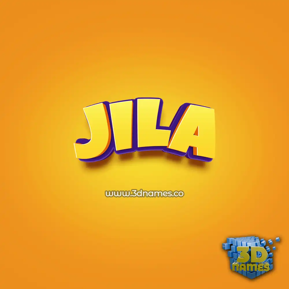 jila in Orange Toon style - 3D name wallpaper