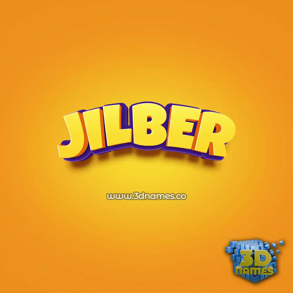 jilber in Orange Toon style - 3D name wallpaper