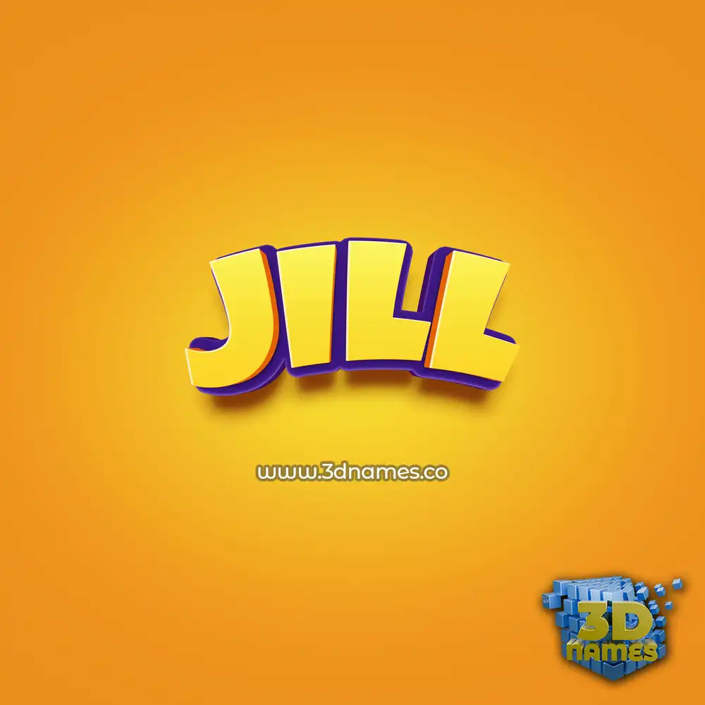 jill in Orange Toon style - 3D name wallpaper