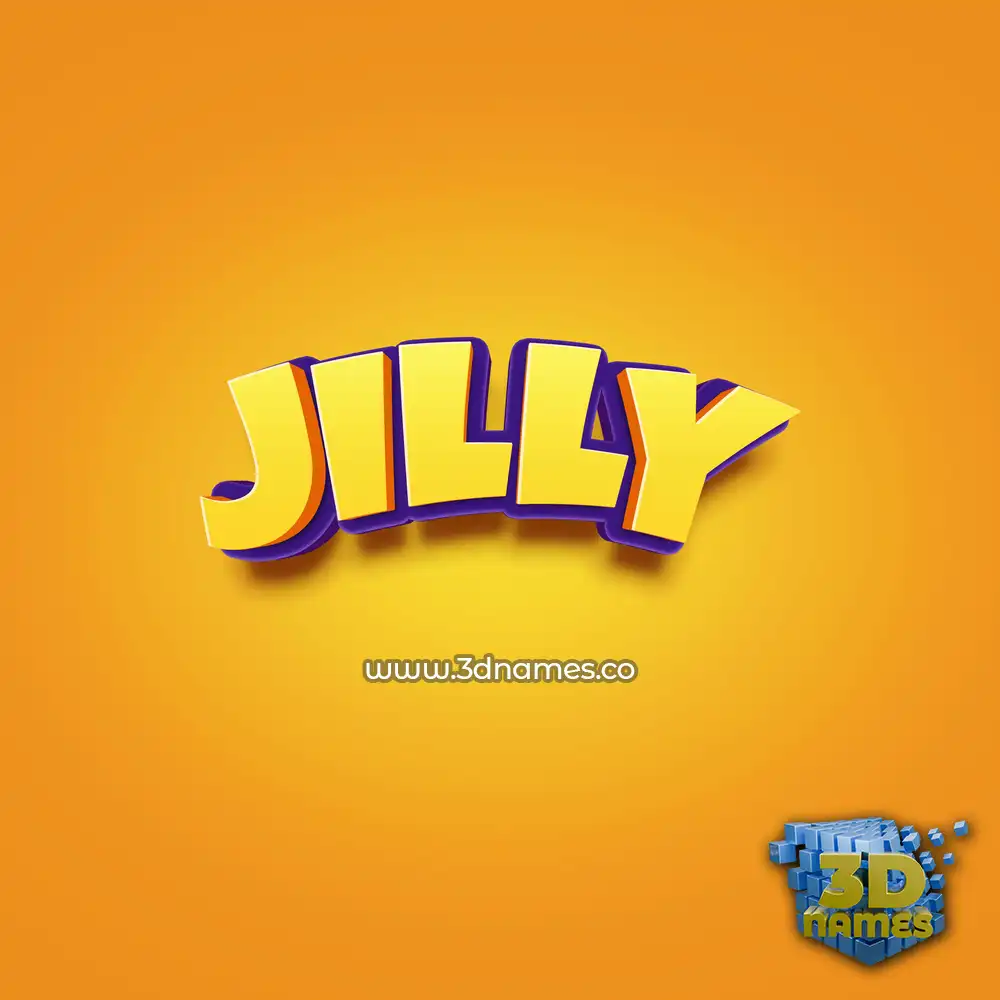 jilly in Orange Toon style - 3D name wallpaper