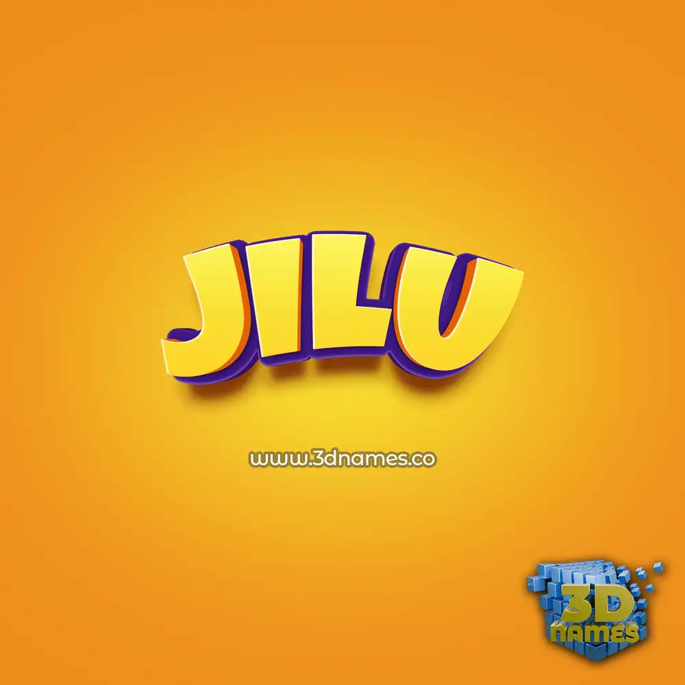 jilu in Orange Toon style - 3D name wallpaper