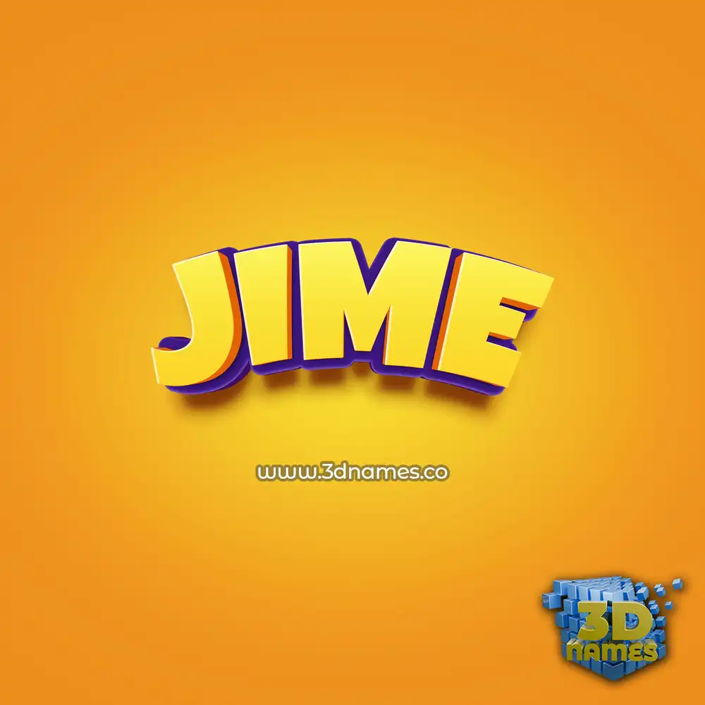 jime in Orange Toon style - 3D name wallpaper