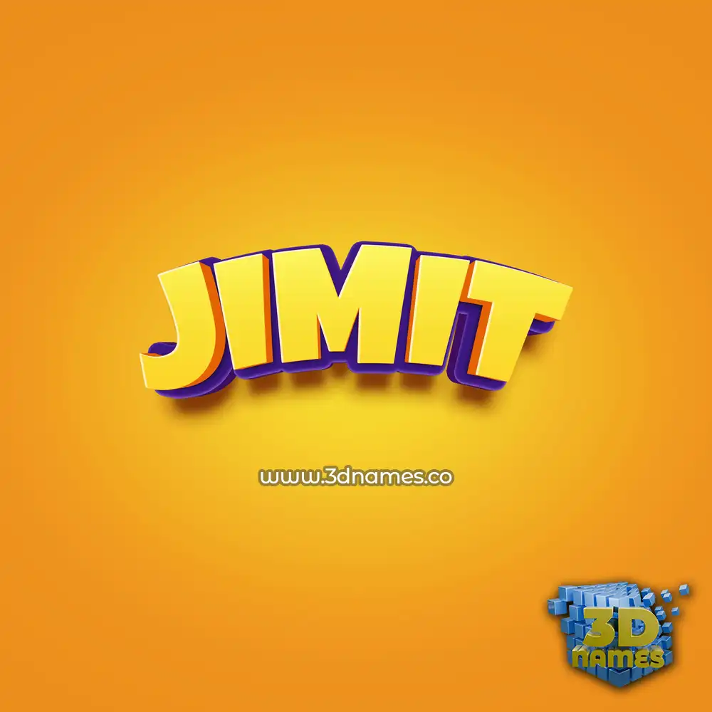 jimit in Orange Toon style - 3D name wallpaper
