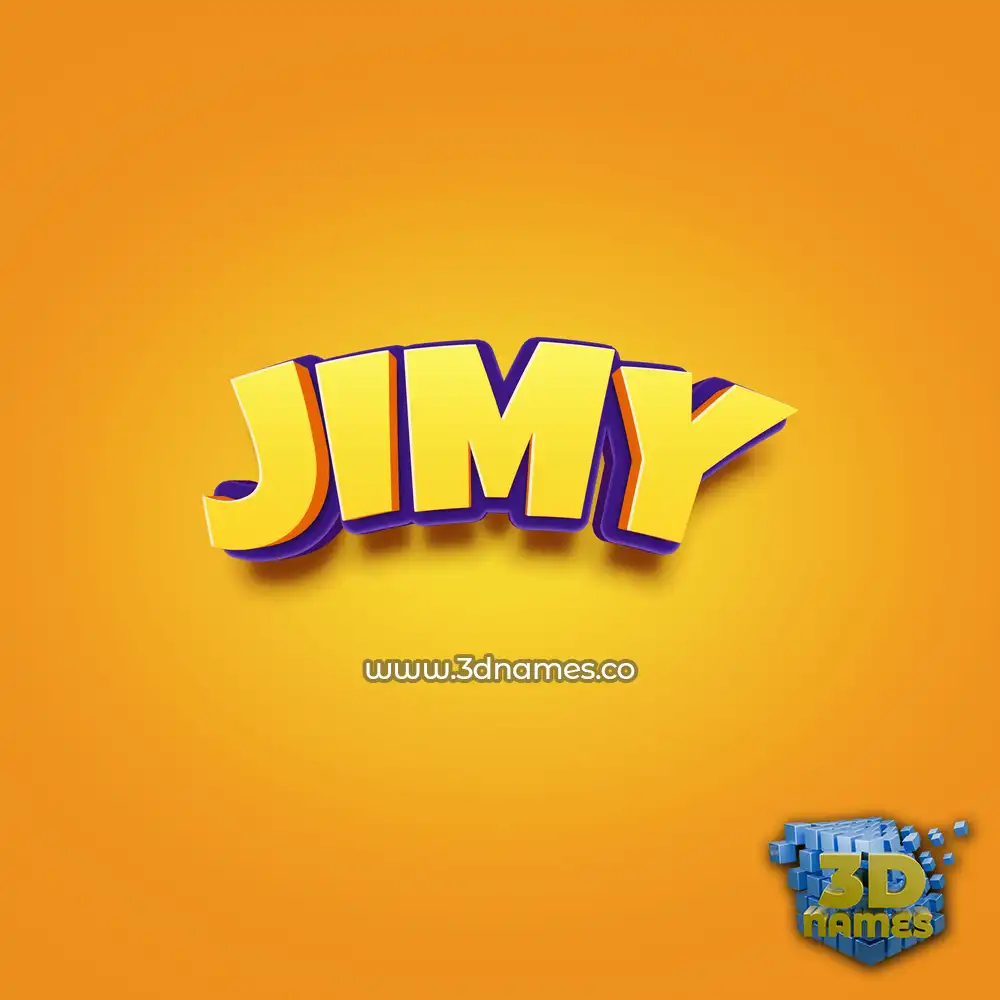 jimy in Orange Toon style - 3D name wallpaper