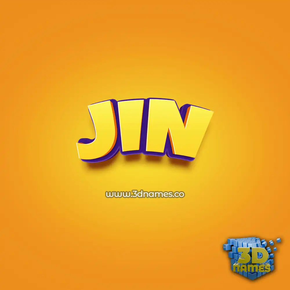 jin in Orange Toon style - 3D name wallpaper