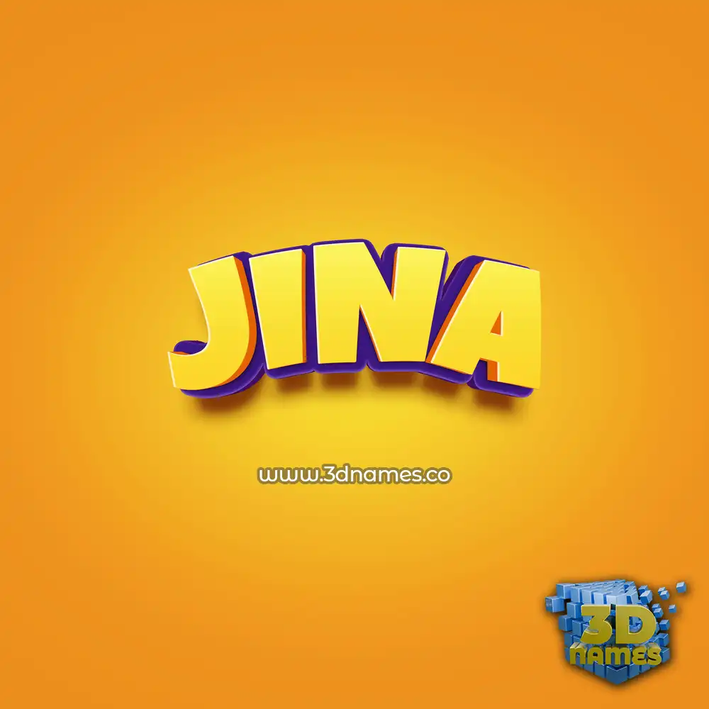 jina in Orange Toon style - 3D name wallpaper