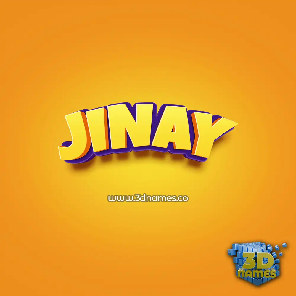 jinay in Orange Toon style - 3D name wallpaper