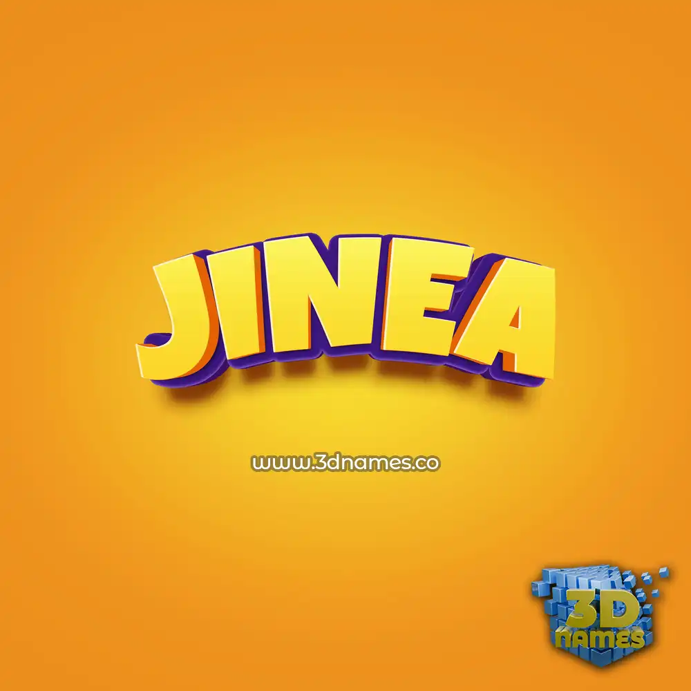 jinea in Orange Toon style - 3D name wallpaper