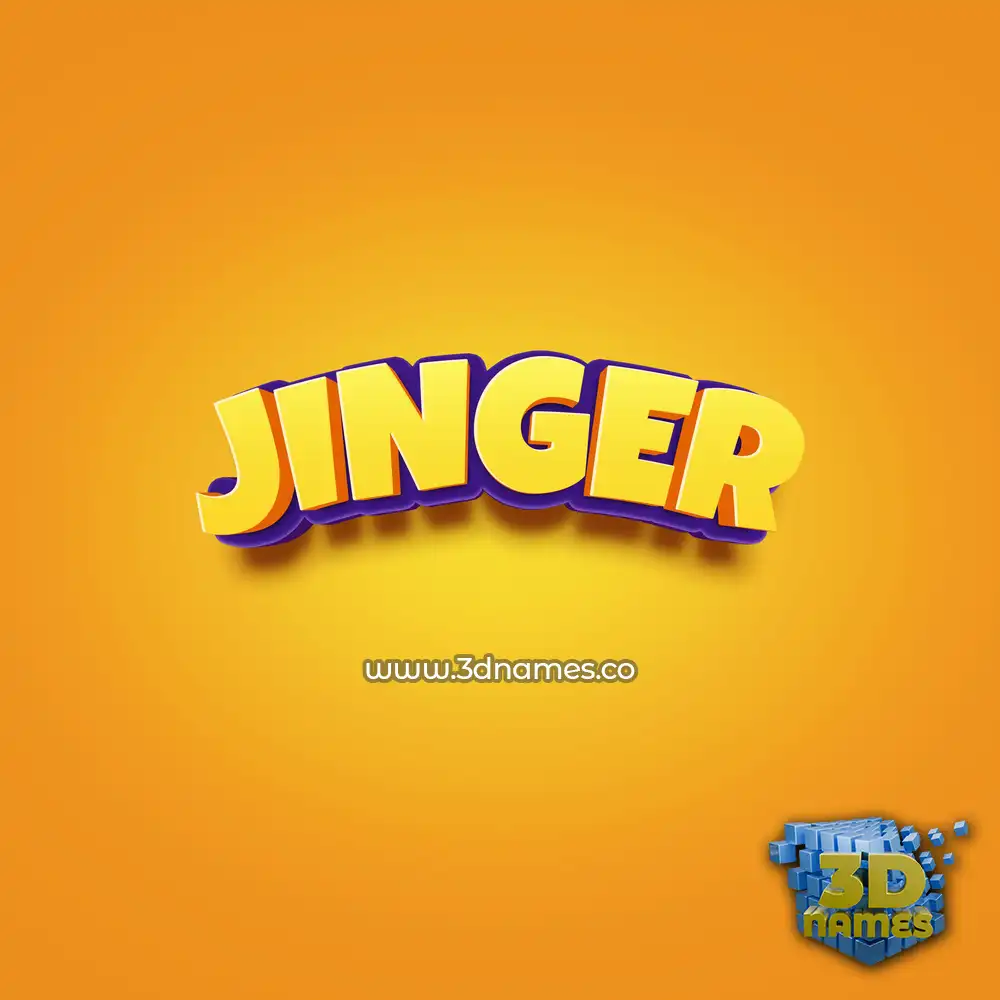 jinger in Orange Toon style - 3D name wallpaper