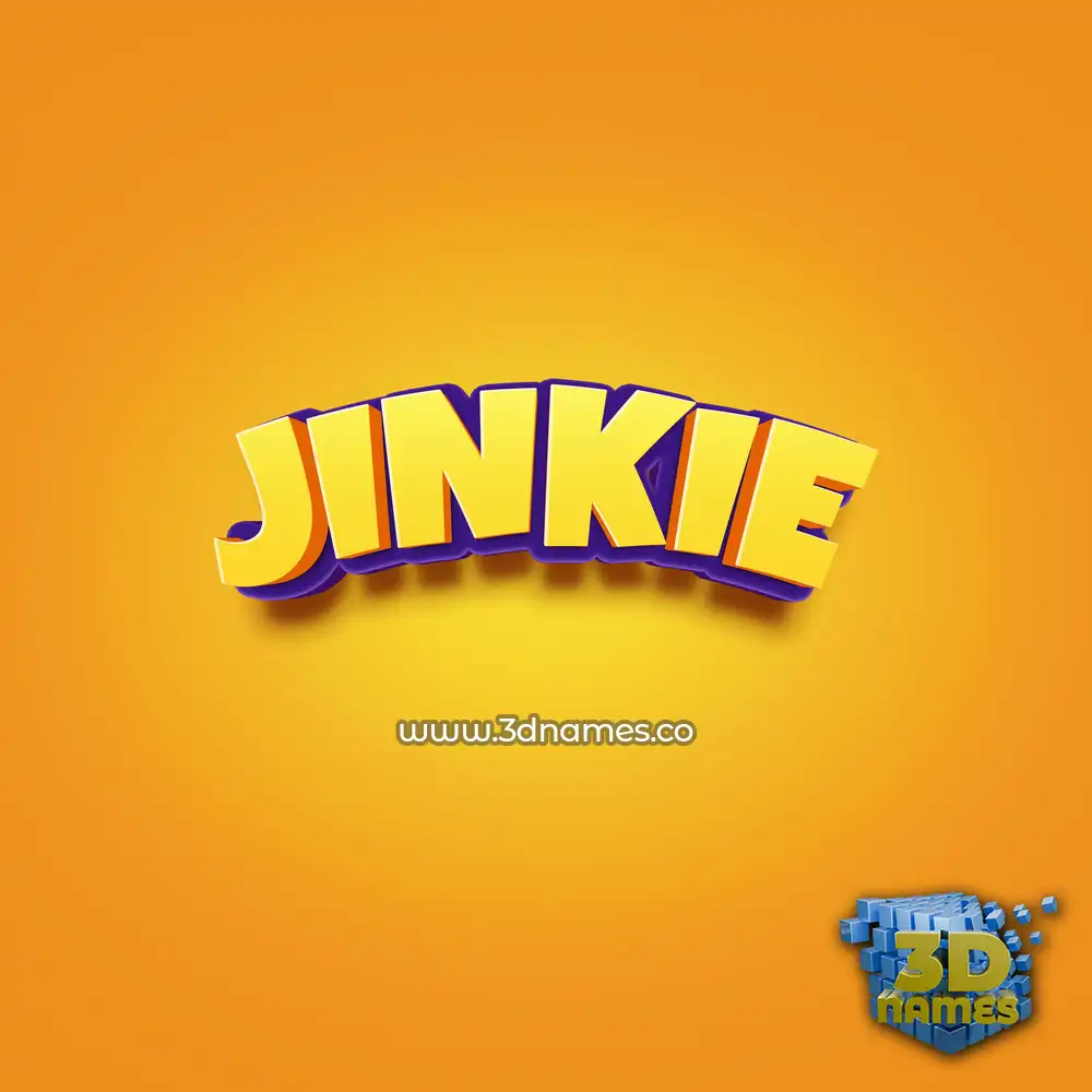 jinkie in Orange Toon style - 3D name wallpaper