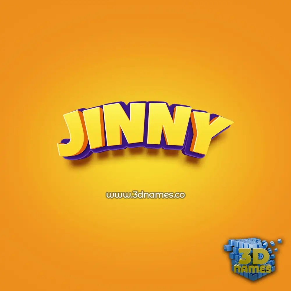 jinny in Orange Toon style - 3D name wallpaper