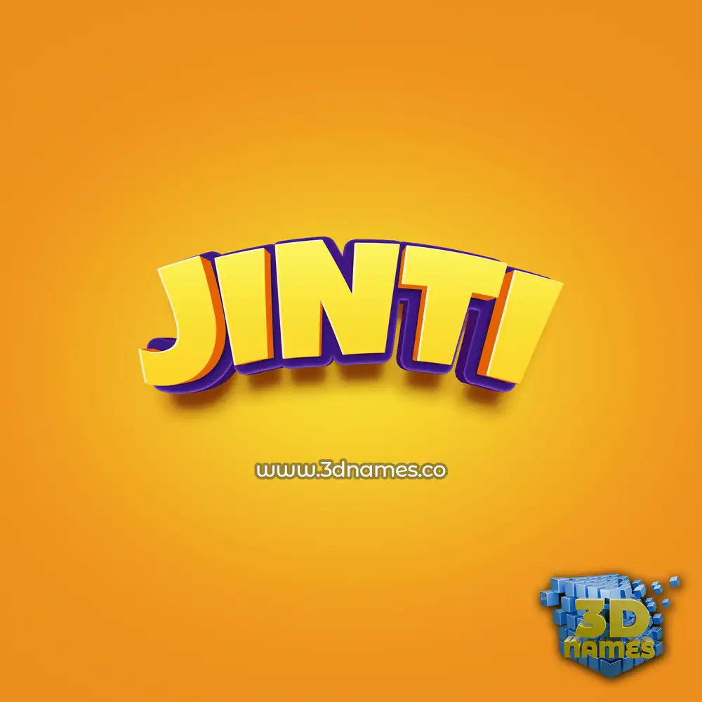 jinti in Orange Toon style - 3D name wallpaper