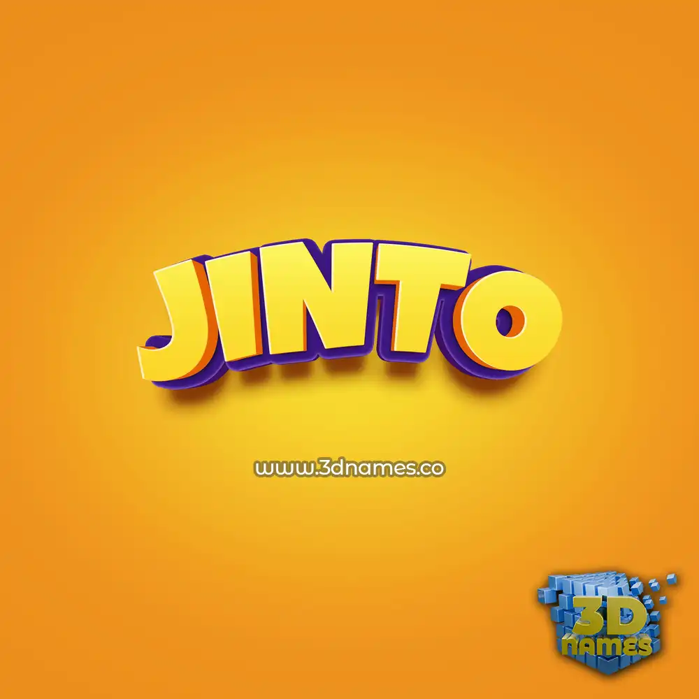 jinto in Orange Toon style - 3D name wallpaper