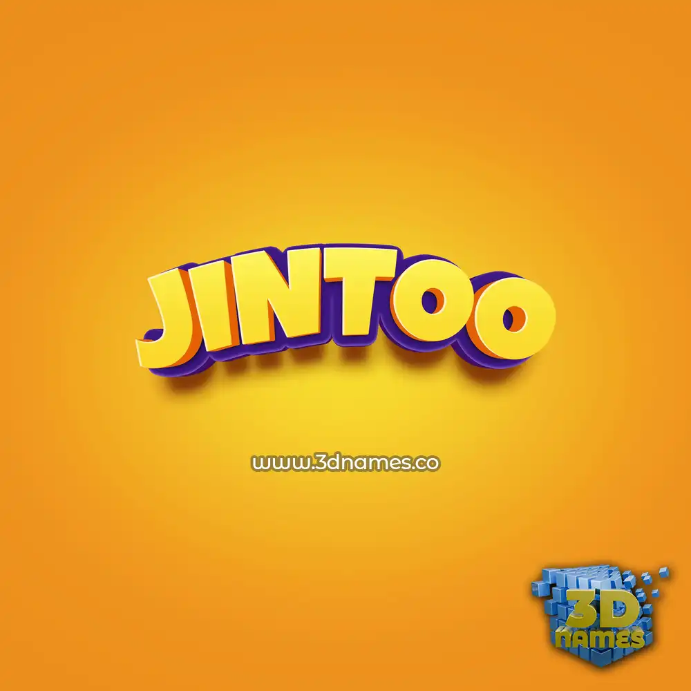 jintoo in Orange Toon style - 3D name wallpaper