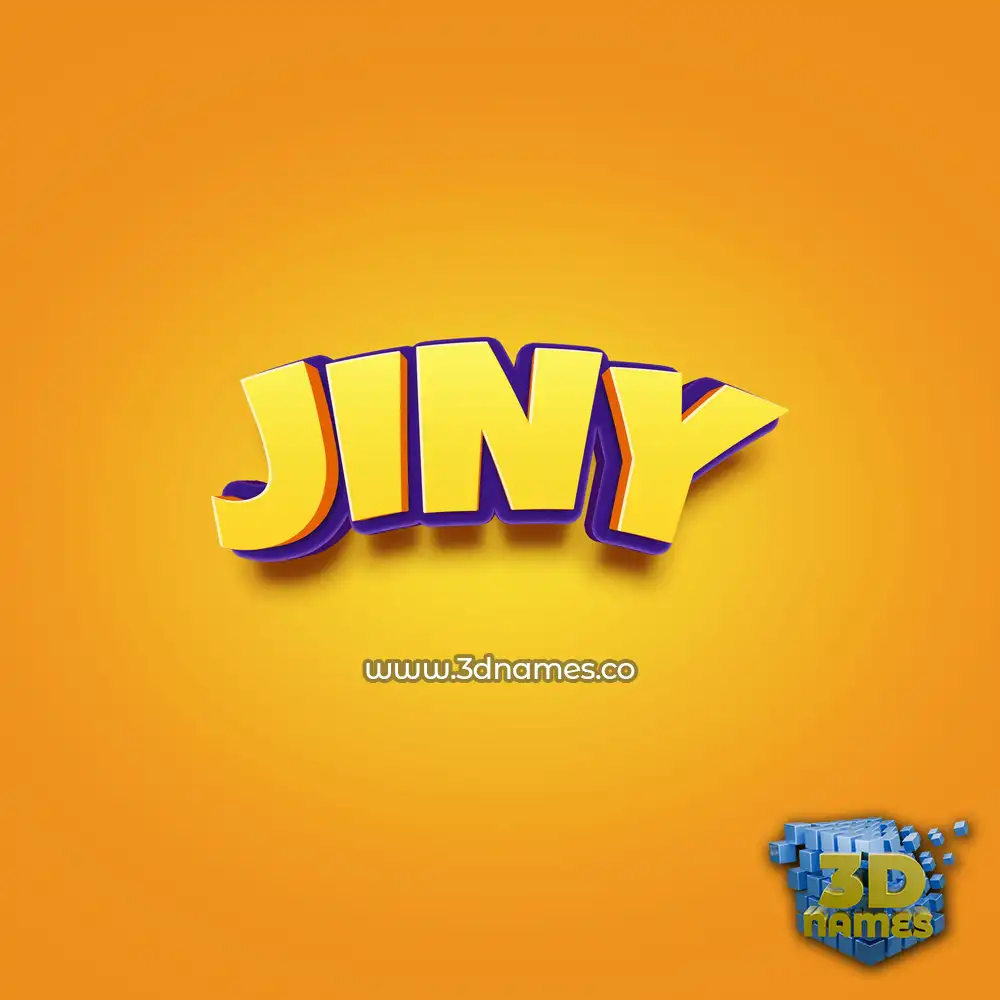 jiny in Orange Toon style - 3D name wallpaper