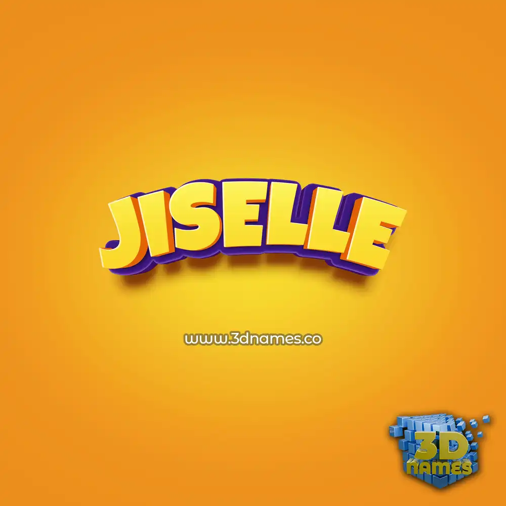 jiselle in Orange Toon style - 3D name wallpaper