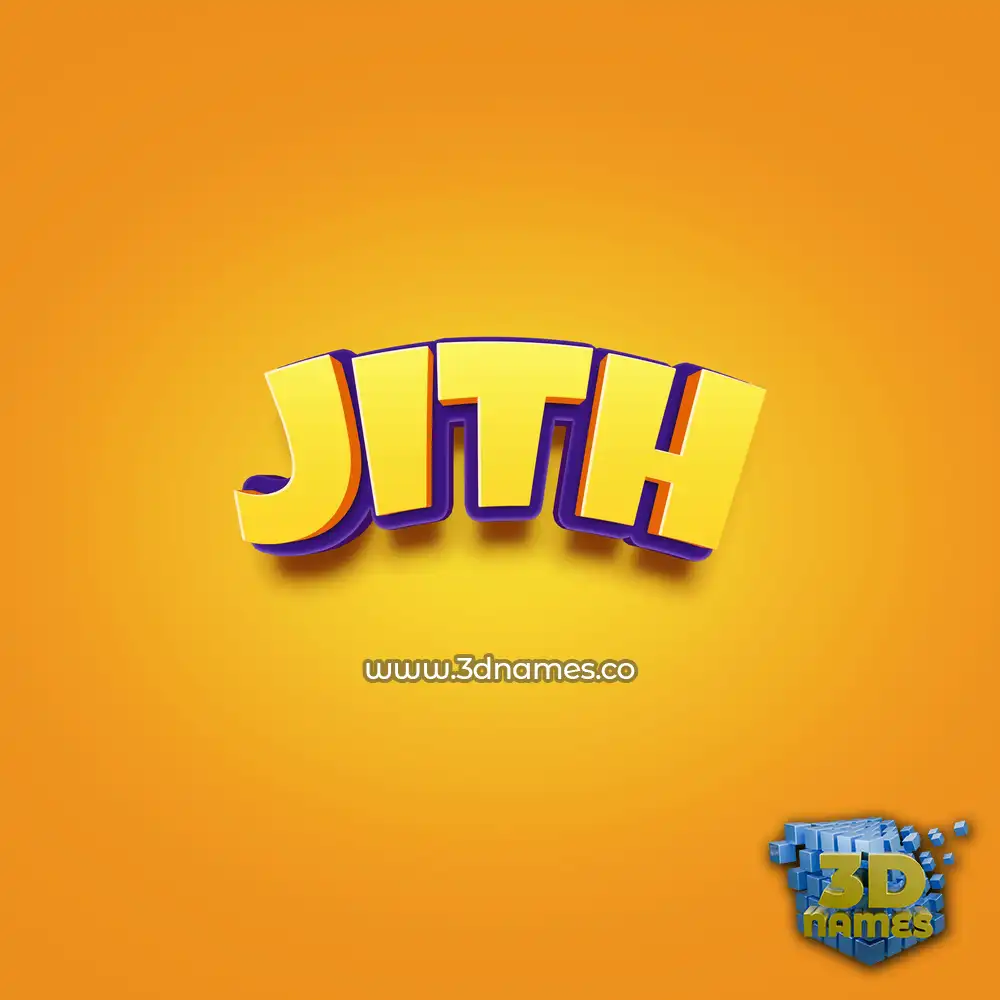 jith in Orange Toon style - 3D name wallpaper