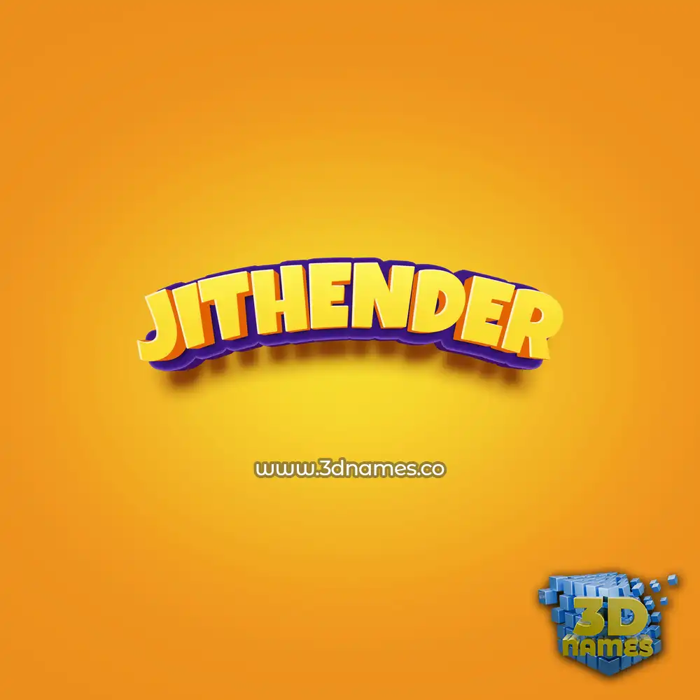 jithender in Orange Toon style - 3D name wallpaper