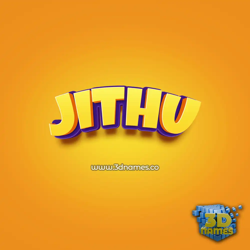 jithu in Orange Toon style - 3D name wallpaper