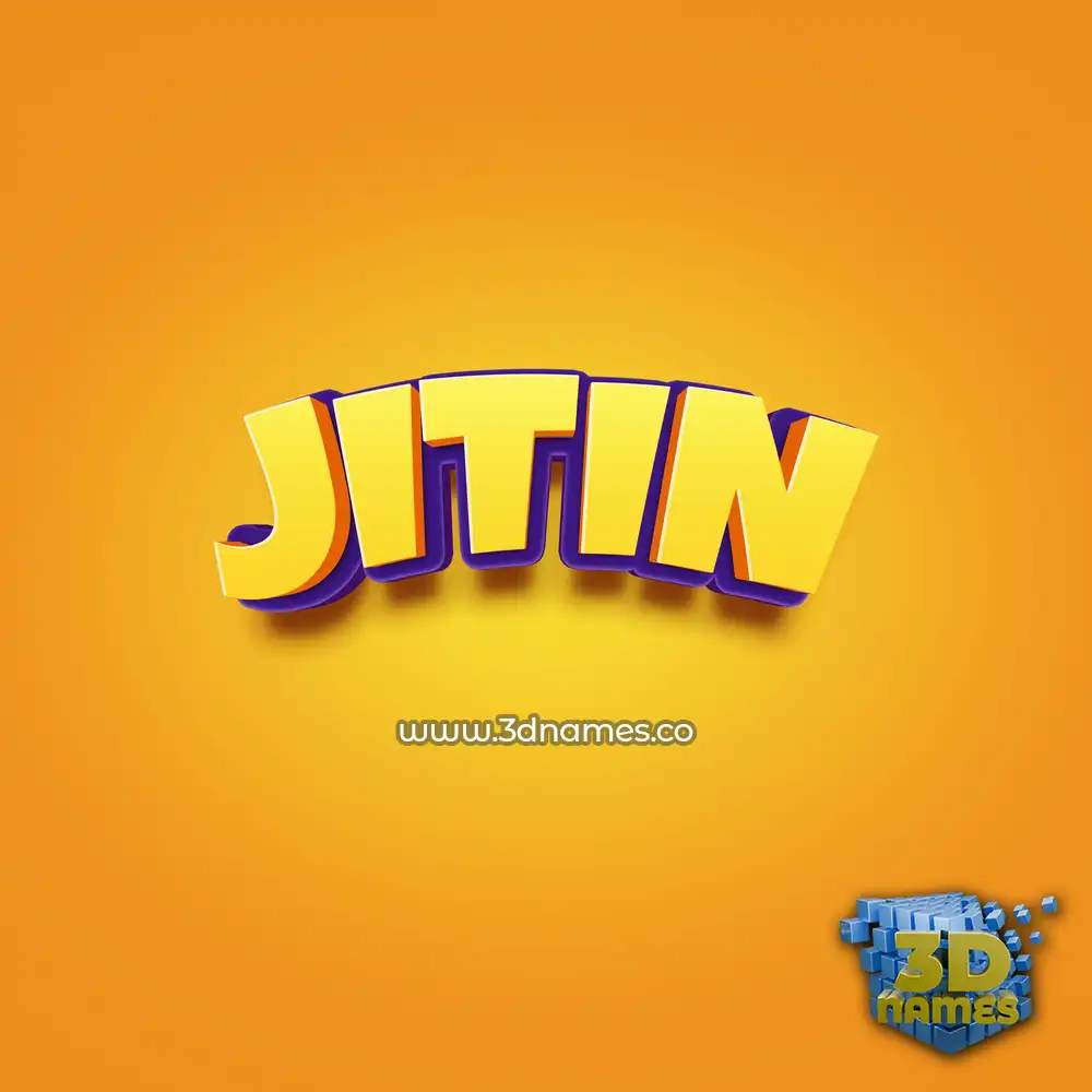 jitin in Orange Toon style - 3D name wallpaper